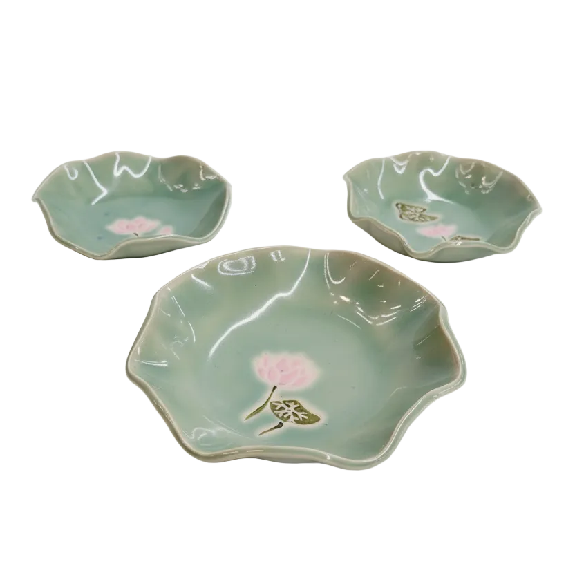 Assiette bleue nénuphar