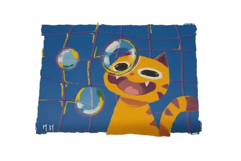 Chat et bulles
