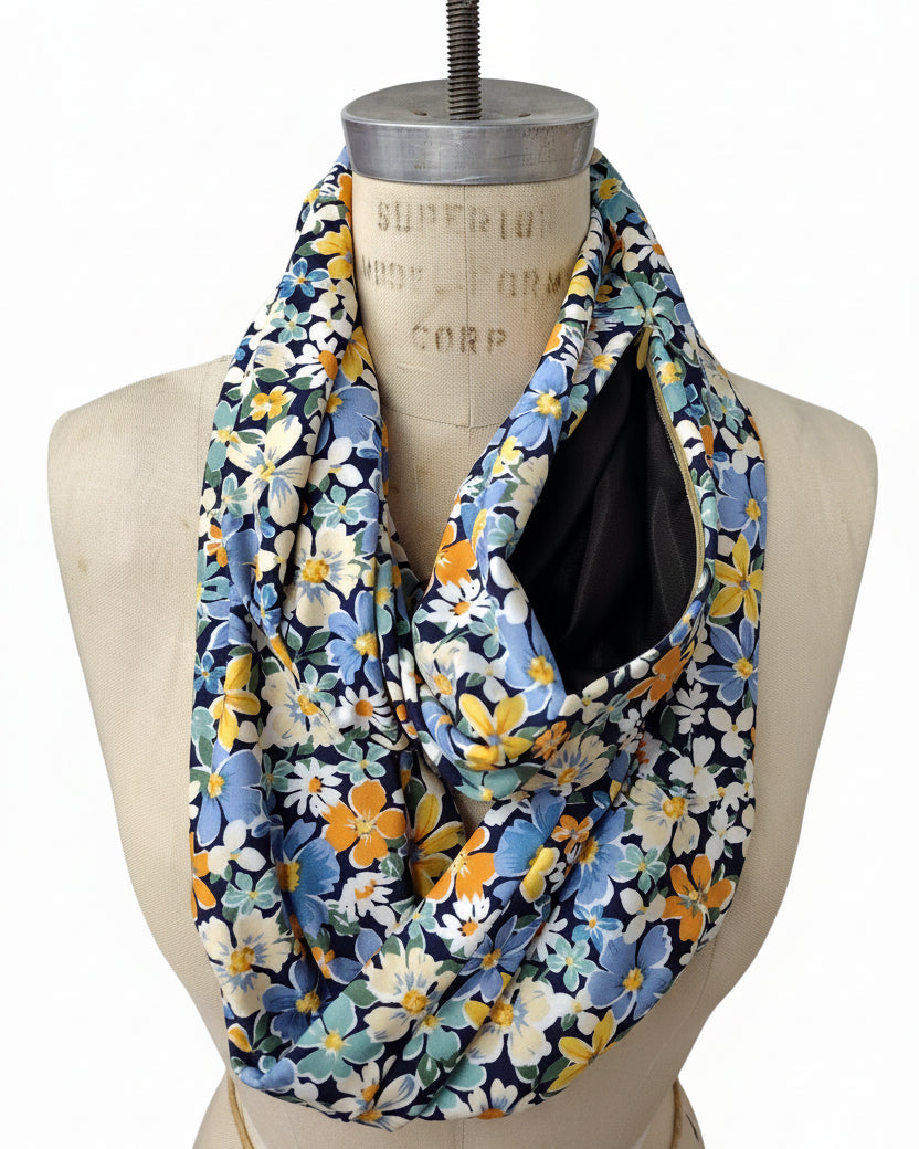 Foulard avec pochette intégrée