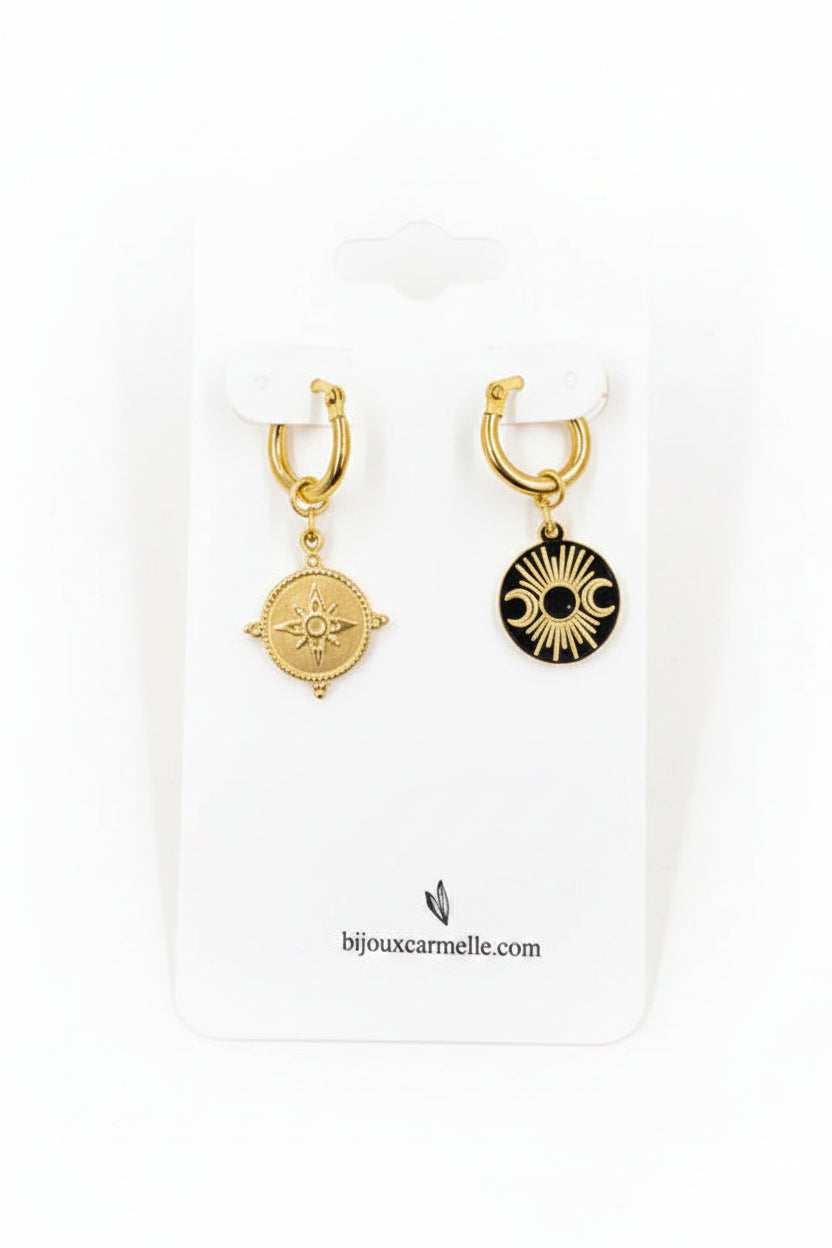 Clara - Boucles d'oreilles asymétriques - Bijoux Carmelle