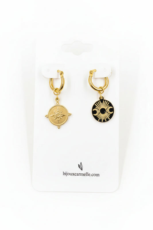 Clara - Boucles d'oreilles asymétriques - Bijoux Carmelle
