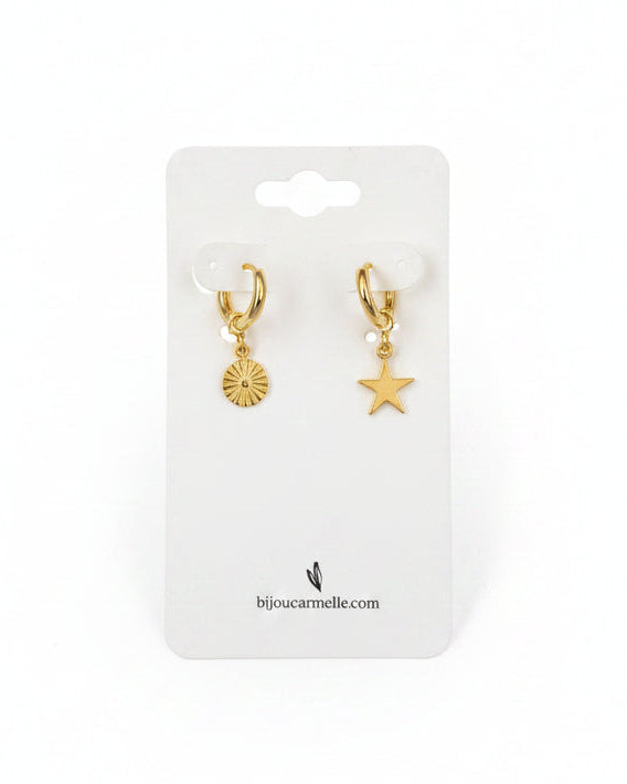 Clara - Boucles d'oreilles asymétriques - Bijoux Carmelle
