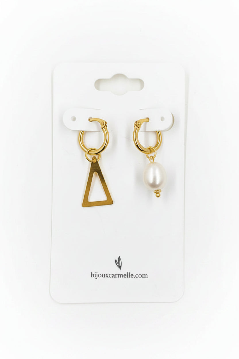 Clara - Boucles d'oreilles asymétriques - Bijoux Carmelle