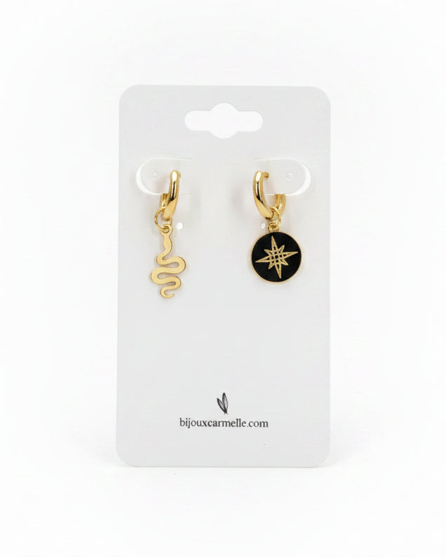 Clara - Boucles d'oreilles asymétriques - Bijoux Carmelle