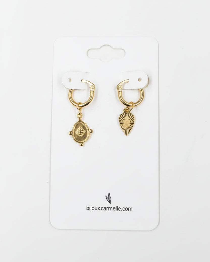 Clara - Boucles d'oreilles asymétriques - Bijoux Carmelle