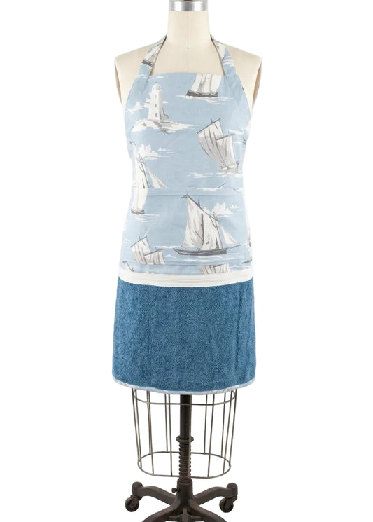 Tablier interchangeable - Voiliers fond bleu