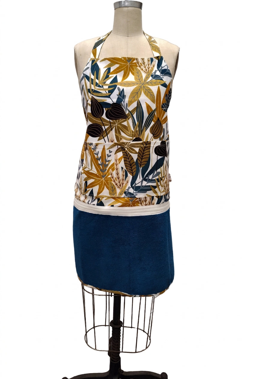 Tablier interchangeable - Feuillage orange et bleu
