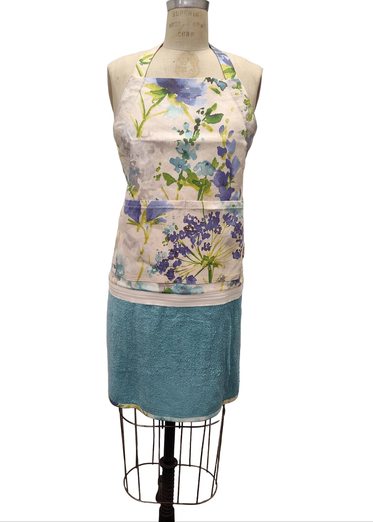 Tablier interchangeable - Fleurs bleues