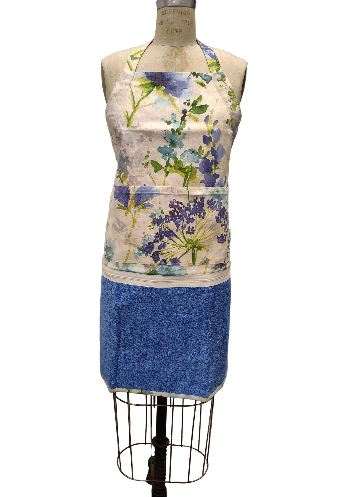 Tablier interchangeable - Fleurs bleues
