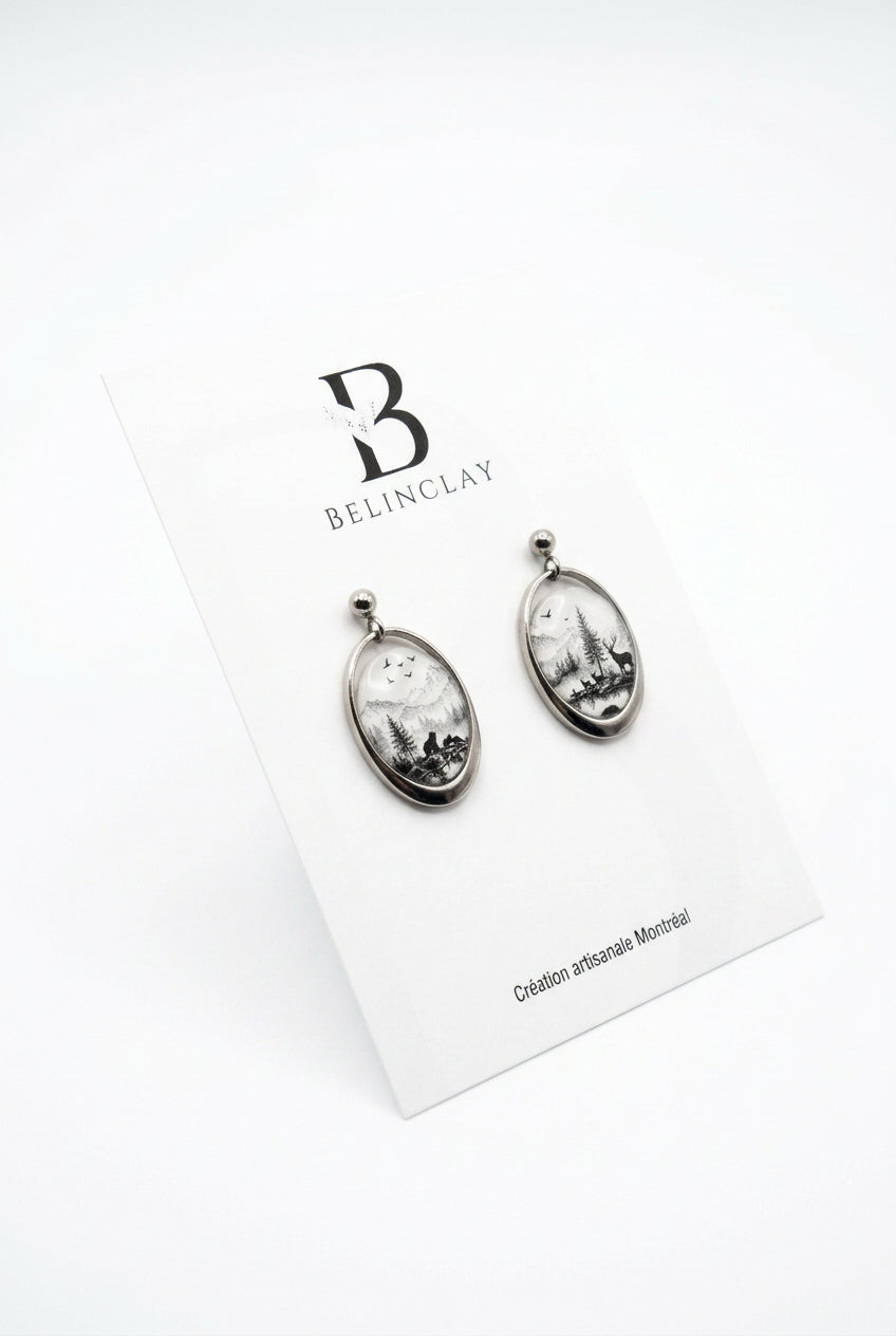 Boucles d'oreilles Ovalune