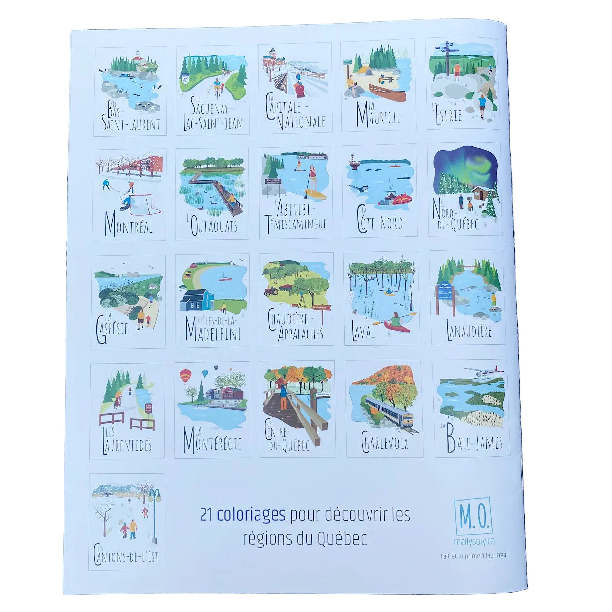 Cahier à colorier des régions du Québec
