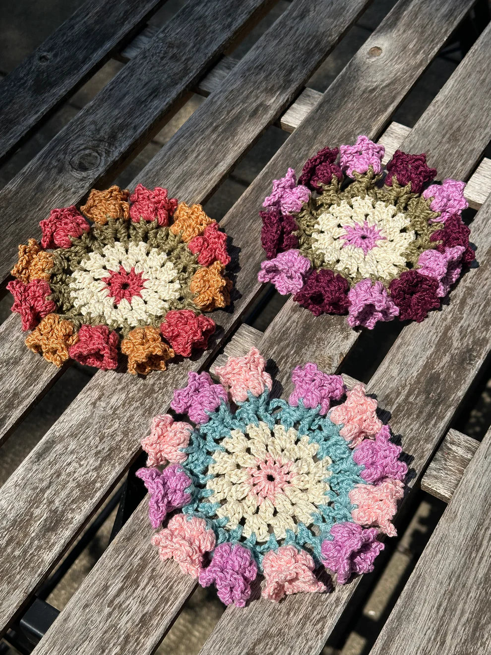 Kit DIY Sous-plat fleuri au crochet