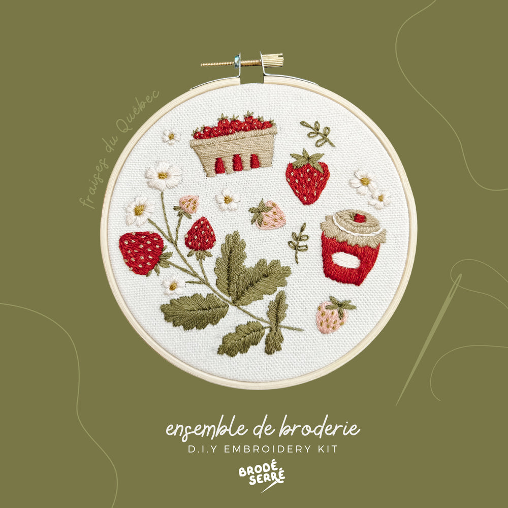 Kit de broderie - Fraises du Québec