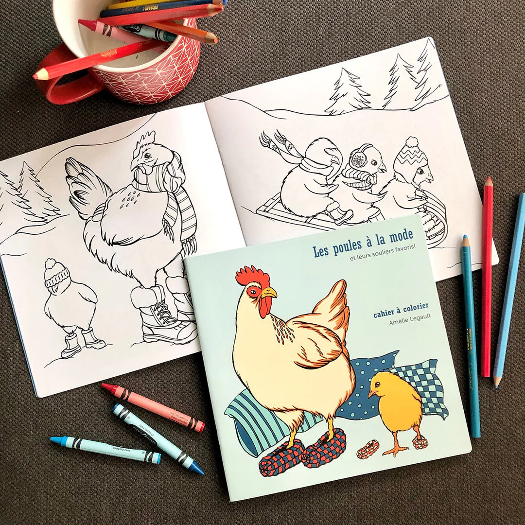Cahiers à colorier, Poules à la mode