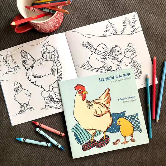 Cahiers à colorier, Poules à la mode