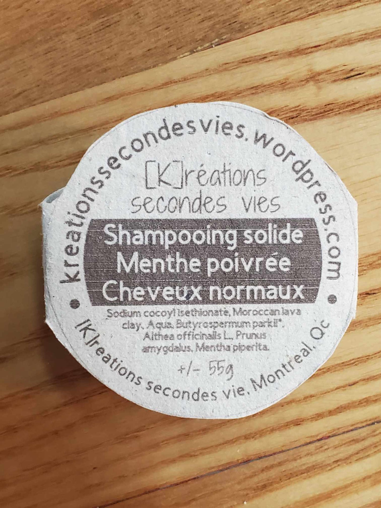 Shampooing solide - Cheveux normaux - Menthe poirée