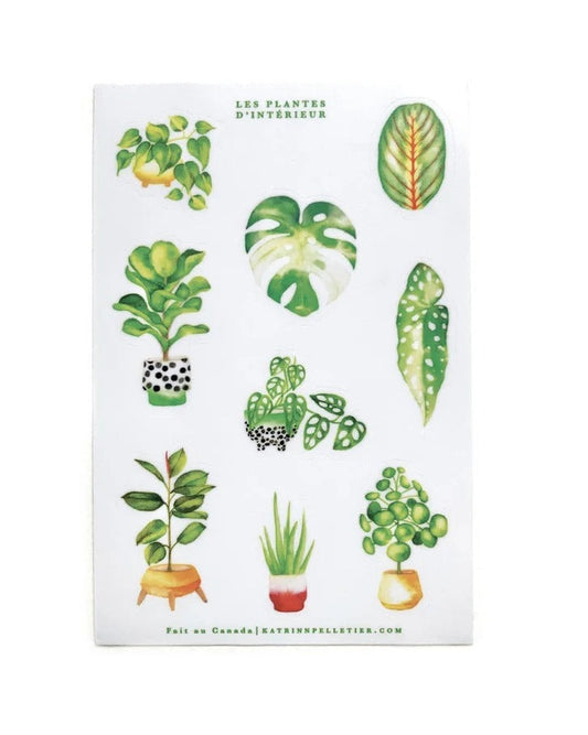 Feuille d'autocollants illustrés - Plantes d'intérieur - Katrinn Pelletier