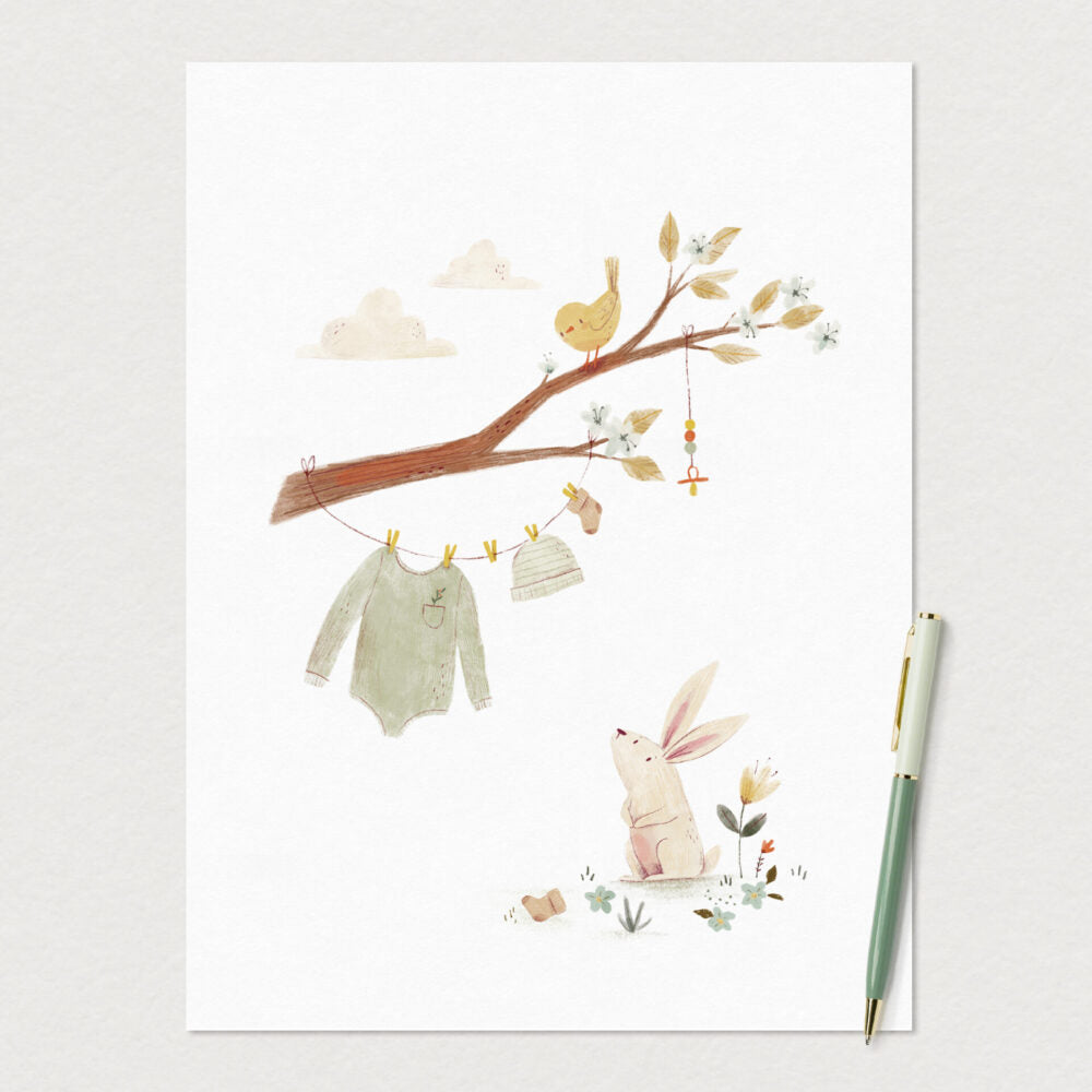 Cartes géantes 4-en-1 pour shower de bébé – Mimosa Design
