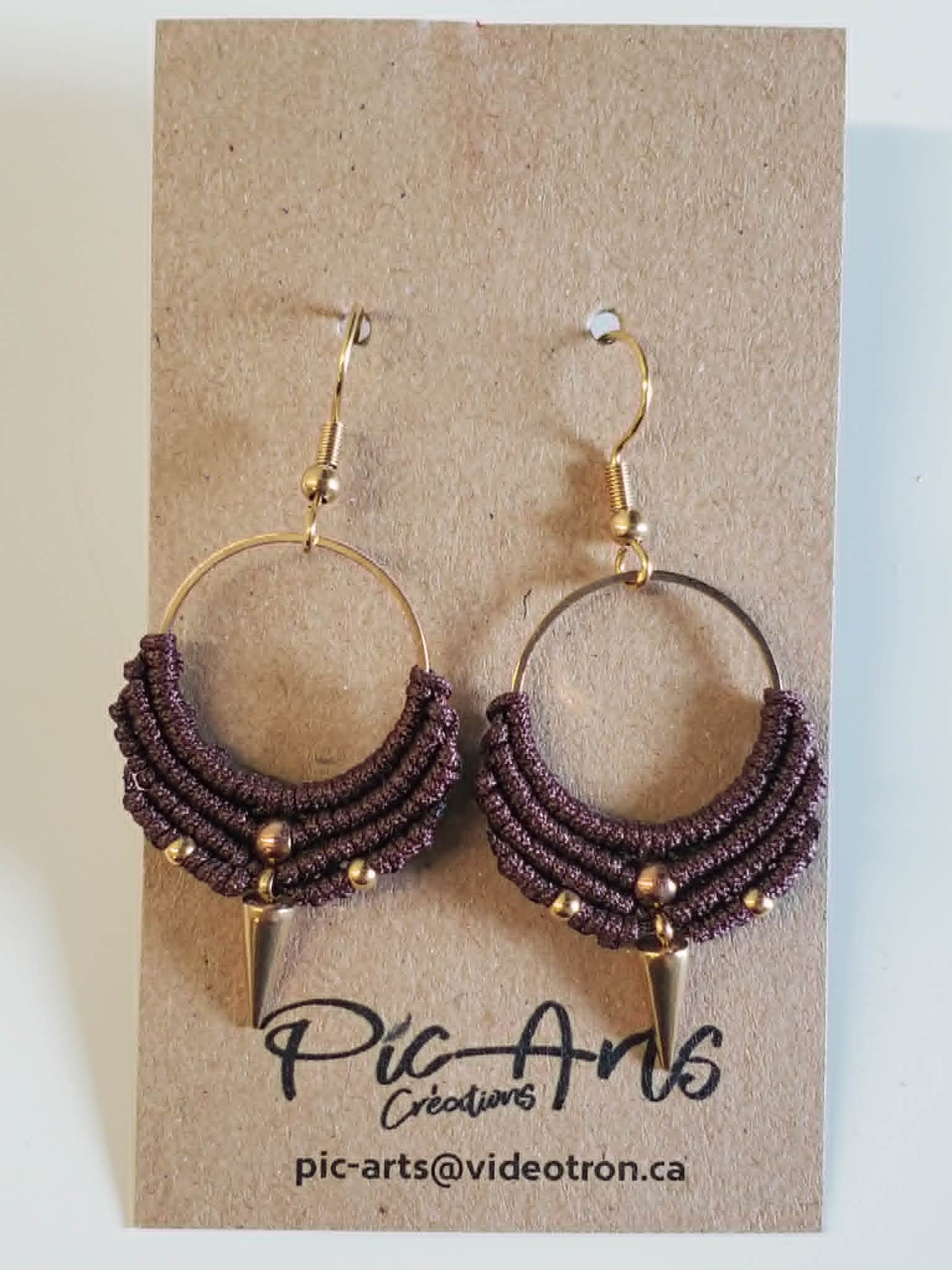 Boucles d'oreilles en macramé grandes - Pic-arts