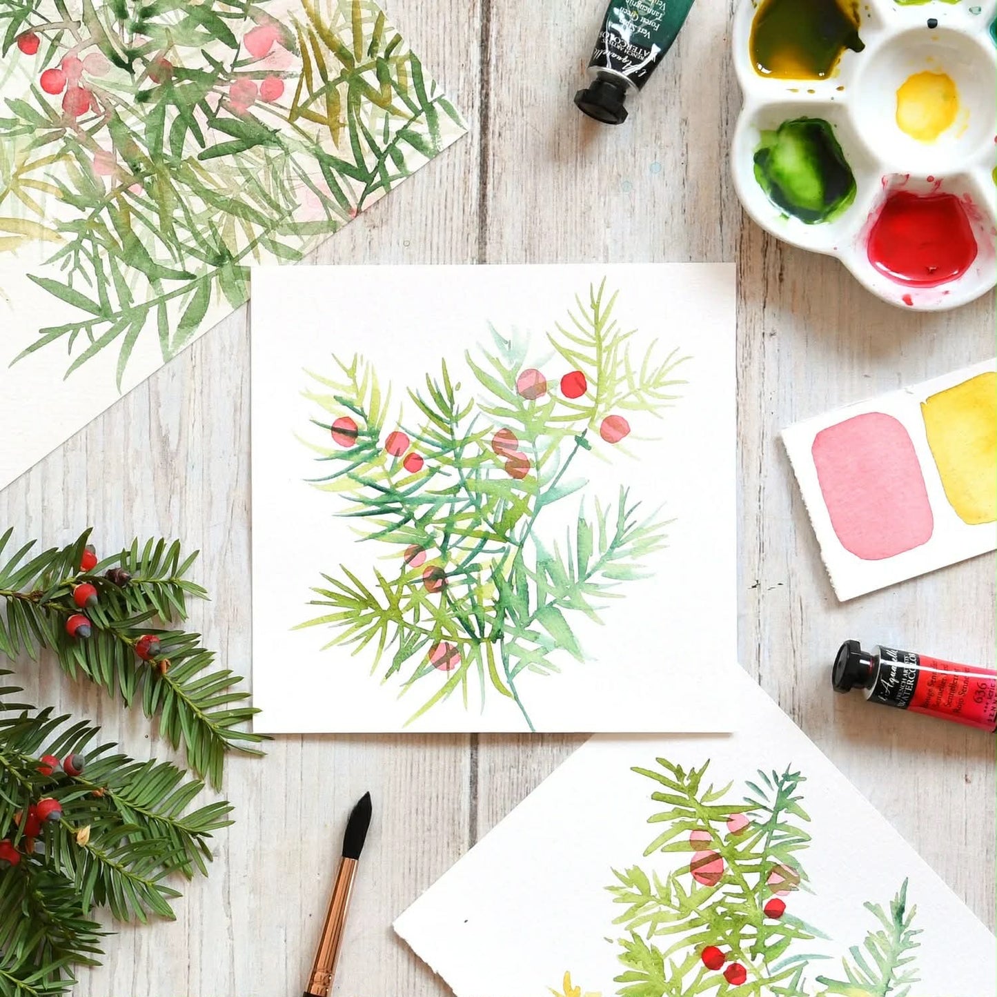 Cartes de voeux à l'aquarelle | 10 décembre