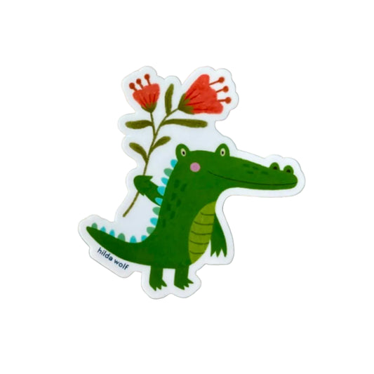 Crocodile et fleur