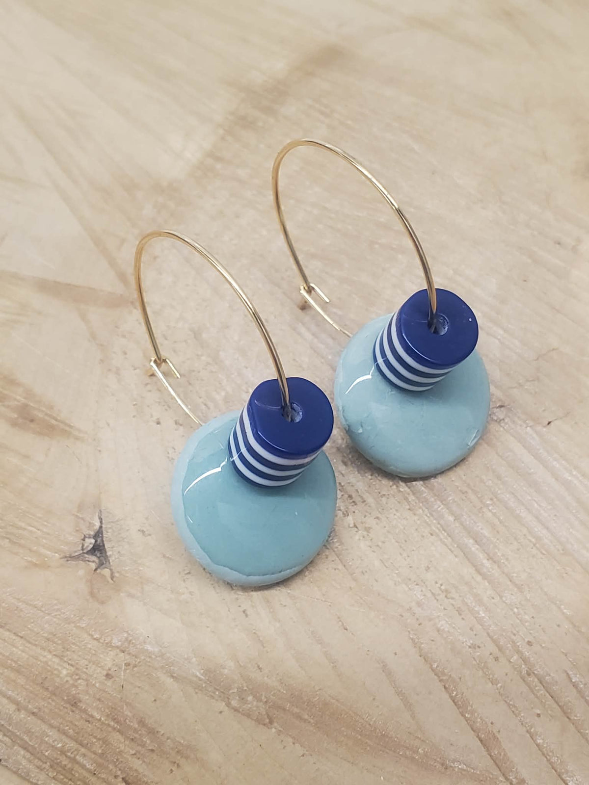 Boucles d'oreilles créoles terrazzo