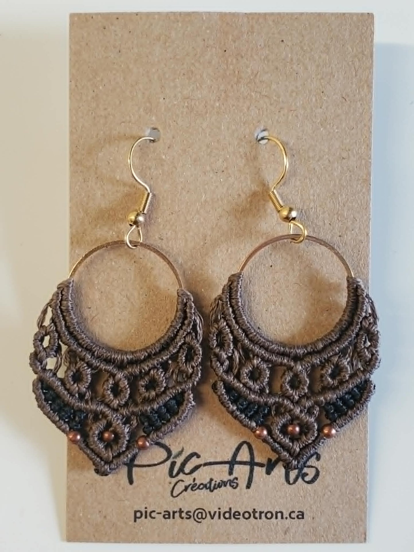 Boucles d'oreilles en macramé grandes - Pic-arts