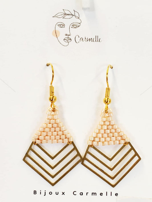 Boucles d’oreilles modernes en perles de verre