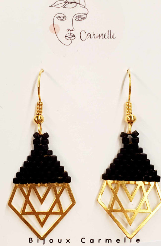Boucles d’oreilles ethniques et bohèmes en perle de verre