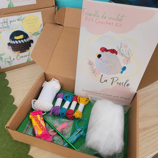 Kit de crochet pour débutants - La poule blanche