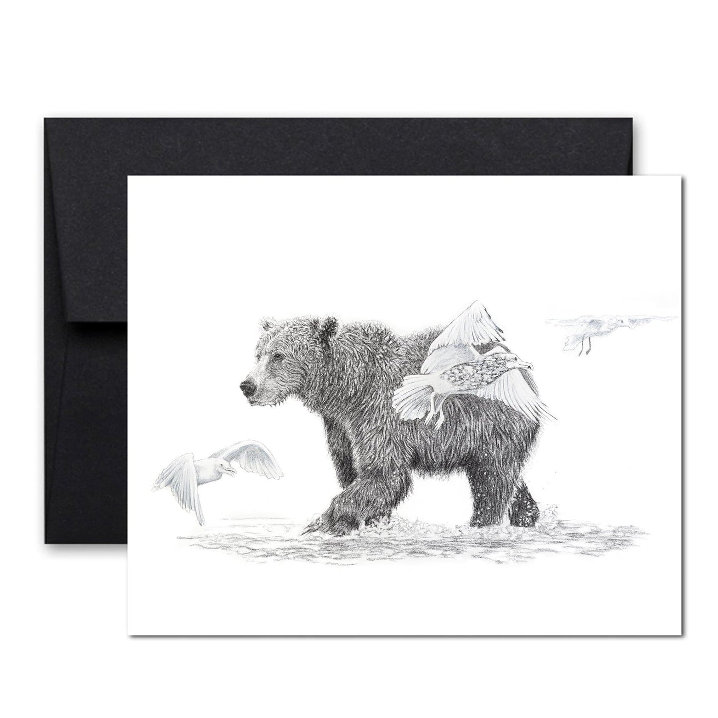 Cartes de souhaits animaux noir et blanc - Atelier le Nid