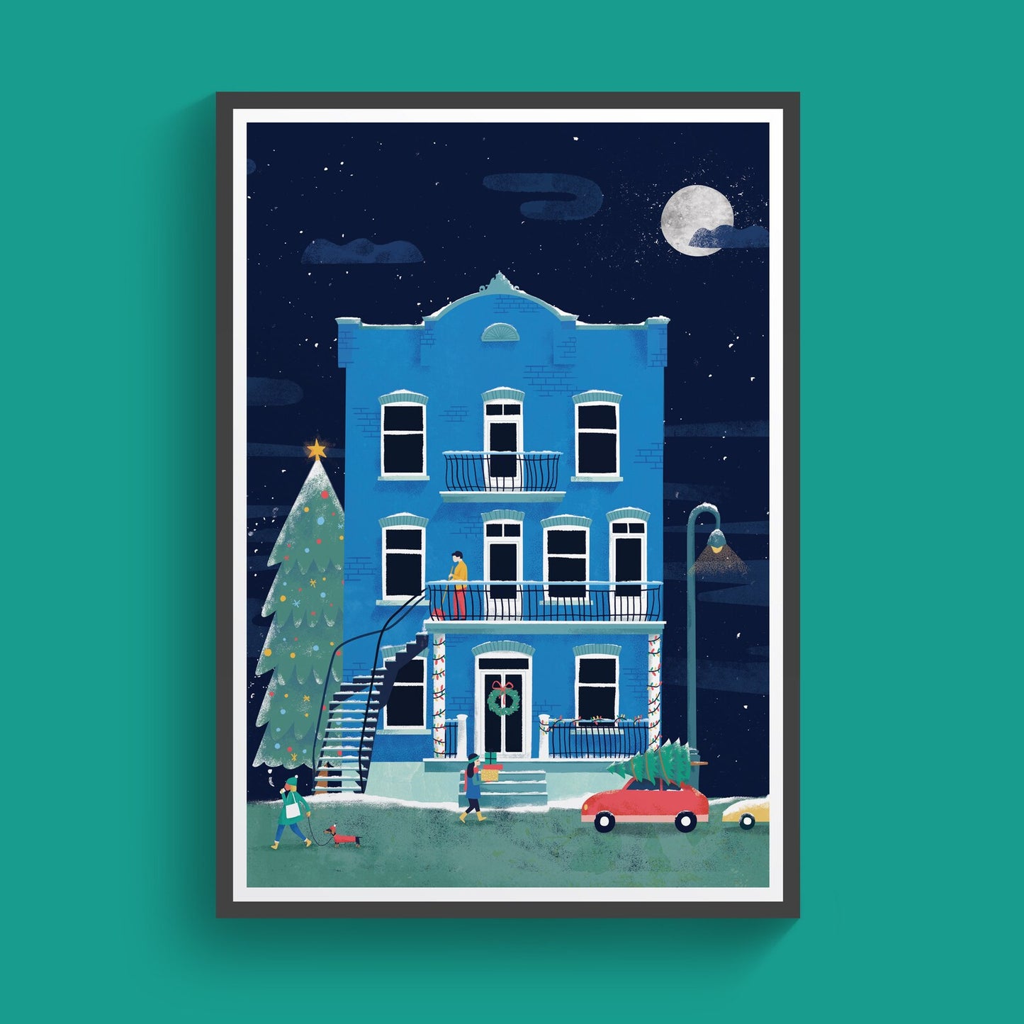 Façade de Montréal en hiver - Affiche