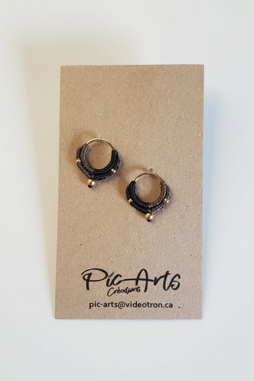 Boucles d'oreilles en macramé petites - Pic-arts