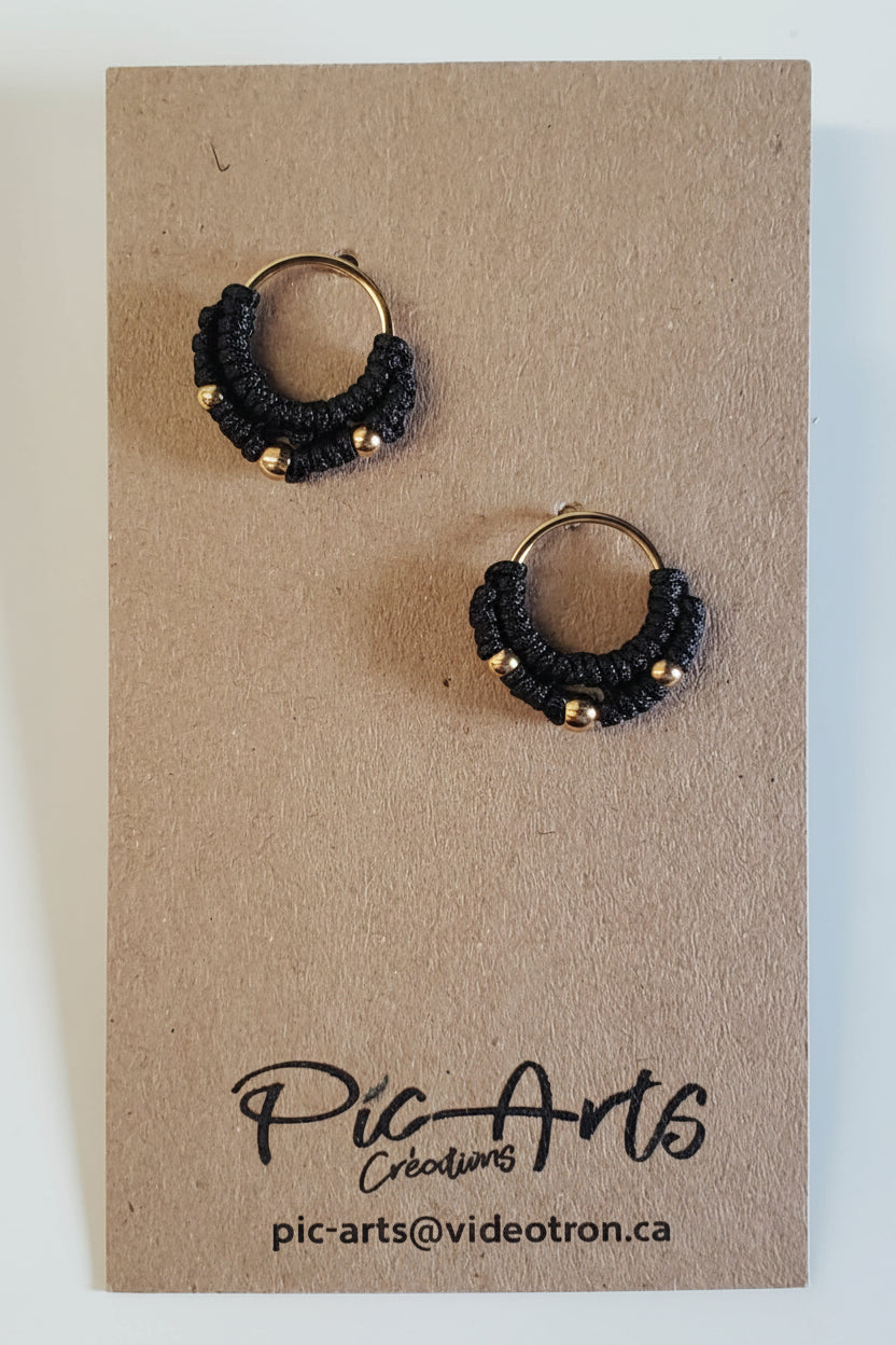 Boucles d'oreilles en macramé petites - Pic-arts