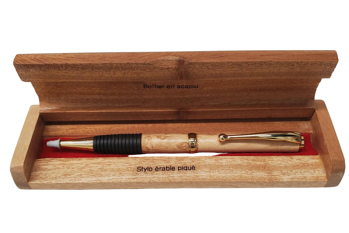 Stylo en bois fait à la main avec coffret
