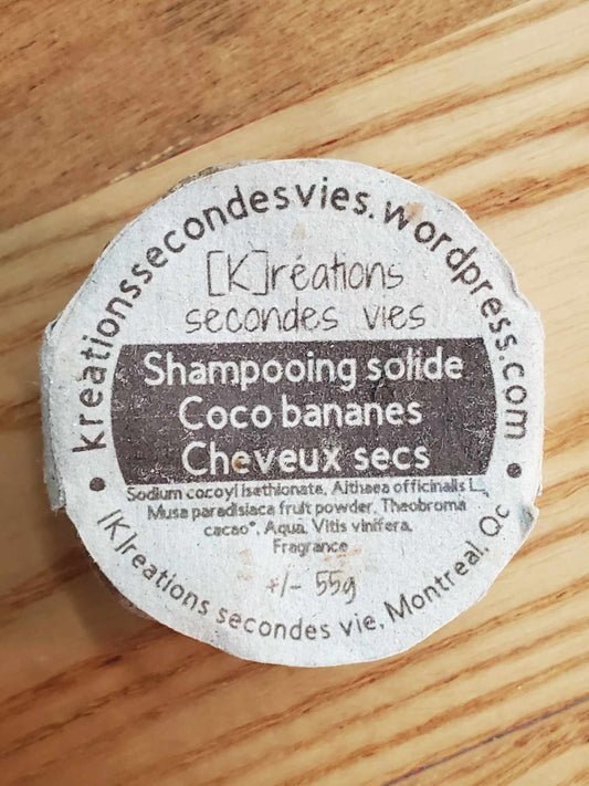 Shampooing solide - Cheveux secs - Coco bananes