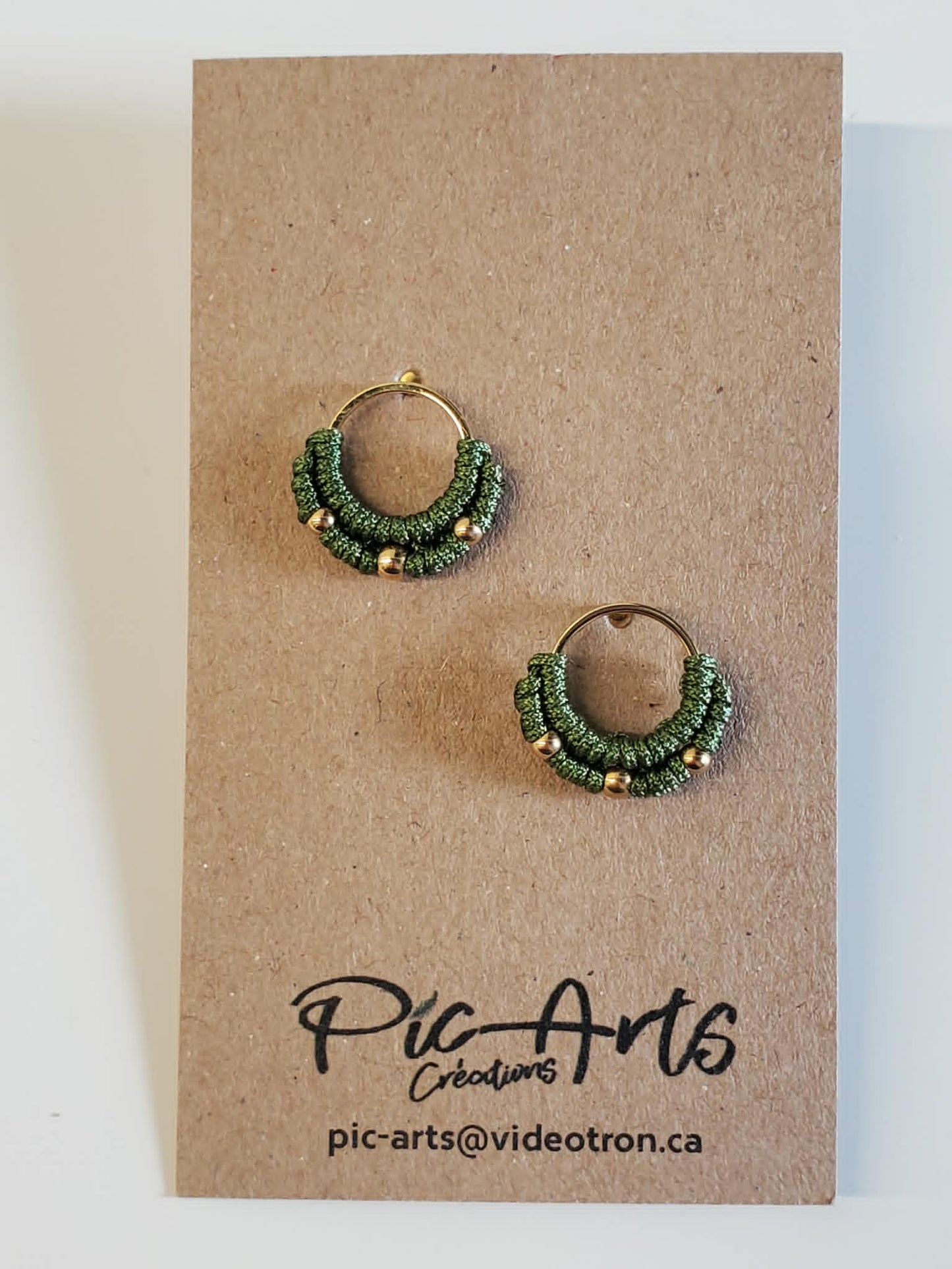 Boucles d'oreilles en macramé petites - Pic-arts